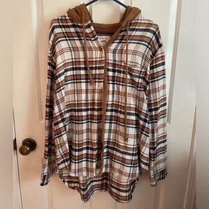 American Eagle Flannel Hoodie